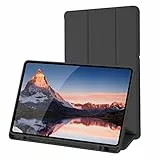 Custodia Cover Compatibile con Samsung Galaxy Tab S6 Lite 10.4 Pollici 2022/2020 SM-P610N/P615N con Portapenne-Ultra Sottile con Cover Leggero Supporto in Pelle PU Case (Black)
