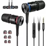MOHADU Auricolari Cuffie con Filo e Microfono,Cuffiette In Ear,Auricolare Magnetici,Resistente al Sudore,Isolamento del Rumore,Schiuma Di Cotone Cuffie per iPhone, iPad, Smartphone,Lettori MP3,MP4