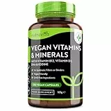 Multivitaminico Essenziale Vegano - integratore Formulato per Sostenere una Dieta Vegetale - con Vitamina B12, D3, Iodio, Ferro e Zinco - Rafforza il Sistema Immunitario - Prodotto da Nutravita