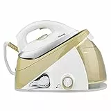 H.Koenig V28 Centrale a vapore, Piastra in ceramica 'Easy glide',6 bars, capacità 1.1L, 2400W, Bianco/Oro