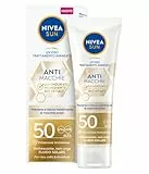 NIVEA SUN Crema antimacchia viso Luminous630 FP 50 in tubetto da 40 ml, Crema solare per un colorito uniforme e luminoso, acido ialuronico e vitamina E per uso quotidiano