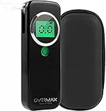 Overmax AD Etilometro Digital Professionale Sensore Elettrochimico Calibrazione Un'elevata Precisione Di Misurazione Fino A 0,07‰ Tempo Di Risposta 5s Alert Indicator Rosso E Suono 3 Boccagli (OV-AD-02)