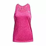Under Armour Canotta Tech Twist, Gilet Donna, Elisir Rosa Ribelle/Rosa/Argento Metallizzato, S-M