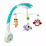 CHICCO Giostrina Culla Neonato Foresta Magica con Proiettore, Carillon Elettronico Neonati con Musica Rilassante e Proiettore Luci per Culla e Lettino, con 3 Peluche Removibili, Giochi Neonato 0+ Mesi