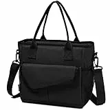 VASCHY Borsa porta Pranzo, Borsa Termica porta Pranzo Borsa Frigo Grande Borsa Pranzo con Tracolla Borse per Adulti e Bambino Borse da Picnic Scuola Lavoro Ufficio Campeggio Borsa Frigo Mare Nero