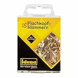 Idena 12078 – Testa Piatta Graffette, 50 pezzi, in ottone cromato