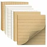 Sticky Notes, 6 pezzi Blocchetti Memo Adesivi, 75 x 75 mm Riutilizzabile Sticky Notes, Foglietti Adesivi in Carta Kraft Autoadesiva Foglietti Adesivi Quadrati, per Casa, Ufficio, Regali Studenti