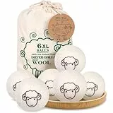 Pallina Gomitoli Di Lana Dryer & Asciugatrice Lavatrice (7cm Diametro) Palle Di Asciugatrice, Naturale e Riutilizzabile,Funzione Ammorbidente,Handmade Da Echoss,6 Pallina