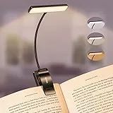 Gritin 19 LEDs Luce da Lettura,Lampada da Lettura Ricaricabile USB con 3 Temperature di Colore,Dimmerabile Senza Livelli,Lunga Durata,360°Flessibile Lampada Luce Libro con Clip per Lettori e Bambini