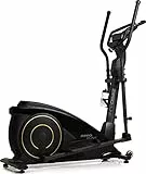 ZIPRO Cyclette Ellittica DUNK GOLD, cyclette cross-trainer, con monitor LCD, resistenza magnetica regolabile, Sensore di pulsazioni, app iConsole + Kinomap, USB, Bluetooth, auricolare, 150kg, Nero