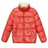 QWUVEDS Cappotto invernale da donna con cerniera piena cappotto piumino sottile a maniche lunghe piumino mezza collo alto piumino con tasche giacca nera da donna piumino leggero, Colore: rosso, M