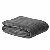 Sleepdown - Copriletto in pile a nido d'ape, 150 x 200 cm, colore: grigio antracite