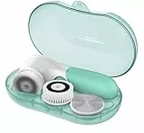 TOUCHBeauty Spazzola Pulizia Viso Elettrica con 3 Testine e Scatola di Immagazzinaggio, Due Velocità, Impermeabile, per L’esfoliazione Delicata e lo Scrub Profondo AG-14838 (Verd)