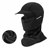 ROCKBROS Passamontagna Invernale Balaclava con Visiera, Scaldacollo Sottocasco Termico Antivento per Moto Ciclismo Sci Snowboard, con Pile Caldo Interno,Uomo Dona