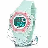 DTKID Orologio digitale da Bambini per Ragazzi,Ragazze,Orologio da Polso Impermeabile con 12/24H,Sveglia,Retroilluminazione a 7 colori, Ragazzi Ragazze Compleanno Regali (Verde-8203B)