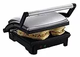 Russell Hobbs Griglia Elettrica, Tostapane, Scalda Panini antiaderenti, Acciaio Inox