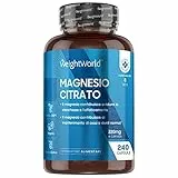 Magnesio - 1480mg Citrato di Magnesio di cui 440mg Magnesio Elementare - 240 Magnesio Capsule Vegane ad Alta Biodisponibilità (4 Mesi) - Integratore di Magnesio Citrato (Magnesium Citrate) Senza OGM