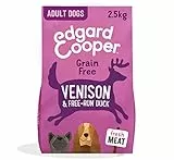 Edgard & Cooper Crocchette Cani Adulti, Cibo Secco Senza Cereali Mangime Naturale 2.5kg Cervo & Anatra Fresco, Ipoallergenico
