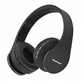 PowerLocus Cuffie Wireless Over-Ear, Cuffie Bluetooth Senza Fili Pieghevoli, Cuffie con Microfono Incorporato, HiFi Stereo, Micro SD/TF, FM per iPhone/Android/Viaggio/PC (Nero)