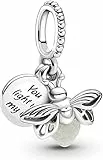 LaMenars Nature Clover Fireflies Coccinella Flamingo Coccinella Charm per bracciali e ciondoli Perline in argento 925 per collane Pendenti per la festa della mamma Regalo di Natale di compleanno