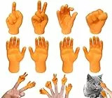 YISKY Mini Mani, 8 Pezzi Piccole Burattini a Dito, Mani Minuscole, Marionette Dita, Mini Marionette da Dito, Roccia, Carta, Forbici, Divertente Trucchi magici per Famiglia Amico Giochi Festa