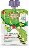 Cuore Di Frutta Frullato di Frutta Bio, Mela, Pera, Banana, Zucchina e Spinaci - Confezioni da 90G, 12 Unità