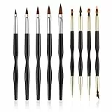 ZOCONE Set Pennello per Unghie Nail Art, 9 PCS Nail Art Pennelli Set Professionali Pennelli per Unghie Gel Penne per Decorazioni Unghie per Decorazioni Unghie Painting Detailing