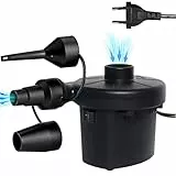 Pompa Elettrica, Pompa di Aria Elettrica con 3 Ugelli - 2 in 1 Gonfiatore Elettrico per Gonfiaggio e Sgonfiaggio di Materassi da Campeggio, Piscine Gonfiabili e Divani Gonfiabili,