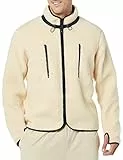 Amazon Essentials Giacca in Pile con Cerniera Intera Uomo, Beige, XS