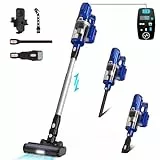 YISORA Aspirapolvere Senza Fili 33000Pa con Touch Screen LCD, Scopa Elettrica Senza Fili Potente 6 in 1, 55 minuti, batteria staccabile, Aspirapolvere portatile per tappeti, peli di animali