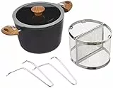 Tognana Set Pentola per la Pasta Multifunzione Country Chic, 22 cm, Alluminio forgiato, Nero