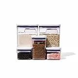 OXO Good Grips-Set di 8 contenitori Pop per Cottura 8 Pezzi, Plastica, Bianco