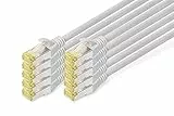 DIGITUS Cavo LAN Cat 6A - 2m - 10 pezzi - Cavo di rete RJ45 - S/FTP schermato - Compatibile con Cat-6 & Cat-7 - Grigio