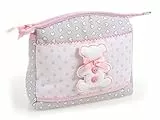 Filet - Trousse con Cerniera per Prodotti di Igiene del Neonato, Misura 23x19x10 cm, Made in Italy, Colore Grigio e Rosa