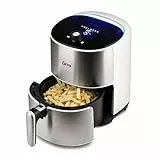 Girmi FG95 Friggitrice ad Aria 'EcoFrit' 3,2 Litri. Contenitore e cestello antiaderenti. 8 programmi, 1500W, Bianco / Acciaio