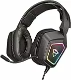 Trust Gaming GXT 450 Blizz Cuffie Gaming, Over-Ear con Illuminazione RGB e Suono Surround 7.1, Microfono Flessibile, per PC - Nero