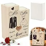 Candeliere a Forma di Cuore, 2 Pezzi Portacandele in legno, Regalo di anniversario per lui, Regalo Amica Compleanno, candelabro con ti amo, per anniversario di matrimonio, San Valentino, Natale