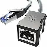 KabelDirekt – Cavo di prolunga LAN ed Ethernet, costruita per resistere agli urti – 10 m (10 Gbit/s, Cavo CAT 7 da Maschio a femmina, RJ45, estensione dei cavi di rete alla massima velocità, nero)
