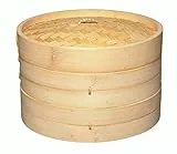 KitchenCraft World of Flavours Cestello per Vapore in Bambù, Streamer Bamboo, 2 Livelli, 25cm (9''), Beige