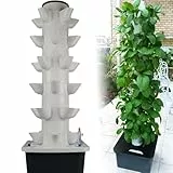 Torre da giardino idroponica, sistemi di coltivazione di piante di ortaggi in PVC, con timer e serbatoio dell'acqua da 10 litri, per erbe da interno, frutta e verdura, per l'ufficio domestico 18Holes
