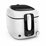 Tefal Friggitrice Super Uno FR3140 con timer, capacità: 2,2 litri, parti lavabili in lavastoviglie, rivestimento antiaderente, filtro antiodore, contenitore estraibile, bianco/nero