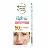Garnier Crema Viso Protettiva Idratante Super UV, Per Pelli Secche, Protezione SPF 50+, Ad Assorbimento Rapido, Con Glicerina, Ambre Solaire, 50 ml