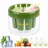 Stampi per Gelato con Stecco 8 Fori Stampi per Ghiaccioli in Silicone Ghiaccioli Stampo Bambini Riutilizzabile Senza BPA per Stecco al Cioccolato, Ghiaccioli, Gelati, Sorbetti, Budino