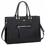 David Jones - Borsa a Mano Donna Grande Capacità - Tote Shopper Bag Capiente PU Pelle - Tracolla a Spalla Ufficio Scuola Università - Ventiquattrore Cartella Moda Città - Nero