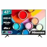 Hisense 43' UHD 4K 2022 43A6FG, Smart TV VIDAA 5.0, HDR Dolby Vision, Controlli vocali Alexa / Google Assistant, Tuner DVB-T2/S2 HEVC 10, lativù 4K