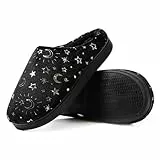 JOMIX Pantofole Donna Invernali Calde Ciabatte Pelose da Casa Scarpe Slip On Morbide Comode Pantofole Natalizie X017 (Nero,40)