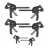 Amazon Basics - Confezione da 6 morsetti a barra: 2 unità da 10.16 cm, 4 unità da 15.24 cm, Nero/ Grigio
