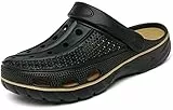 INMINPIN Zoccoli e Sabot Donna Uomo Antiscivolo Scarpe da Giardino Sandali da Spiaggia Estate Pantofole da All'aperto con Supporto per Arco,Nero,42/43 EU