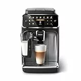 -Philips 4300 Series Macchina da Caffè Automatica - Montalatte LatteGo, 8 Bevande, Display Intuitivo, Nero (EP4346/70)