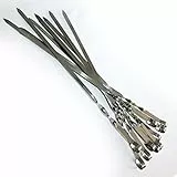 10 spiedi per barbecue, 1,5 mm in Acciaio inossidabile, 40 cm Schampura spiedo per carne anche per mangal